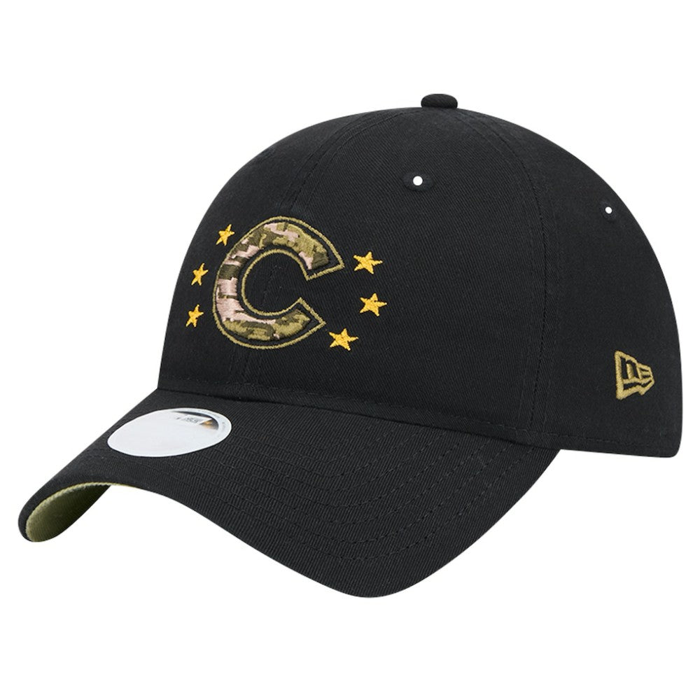 Chicago Cubs New Era Women's 2024 Armed Forces Day 9TWENTY Adjustable Hat - Black Hats