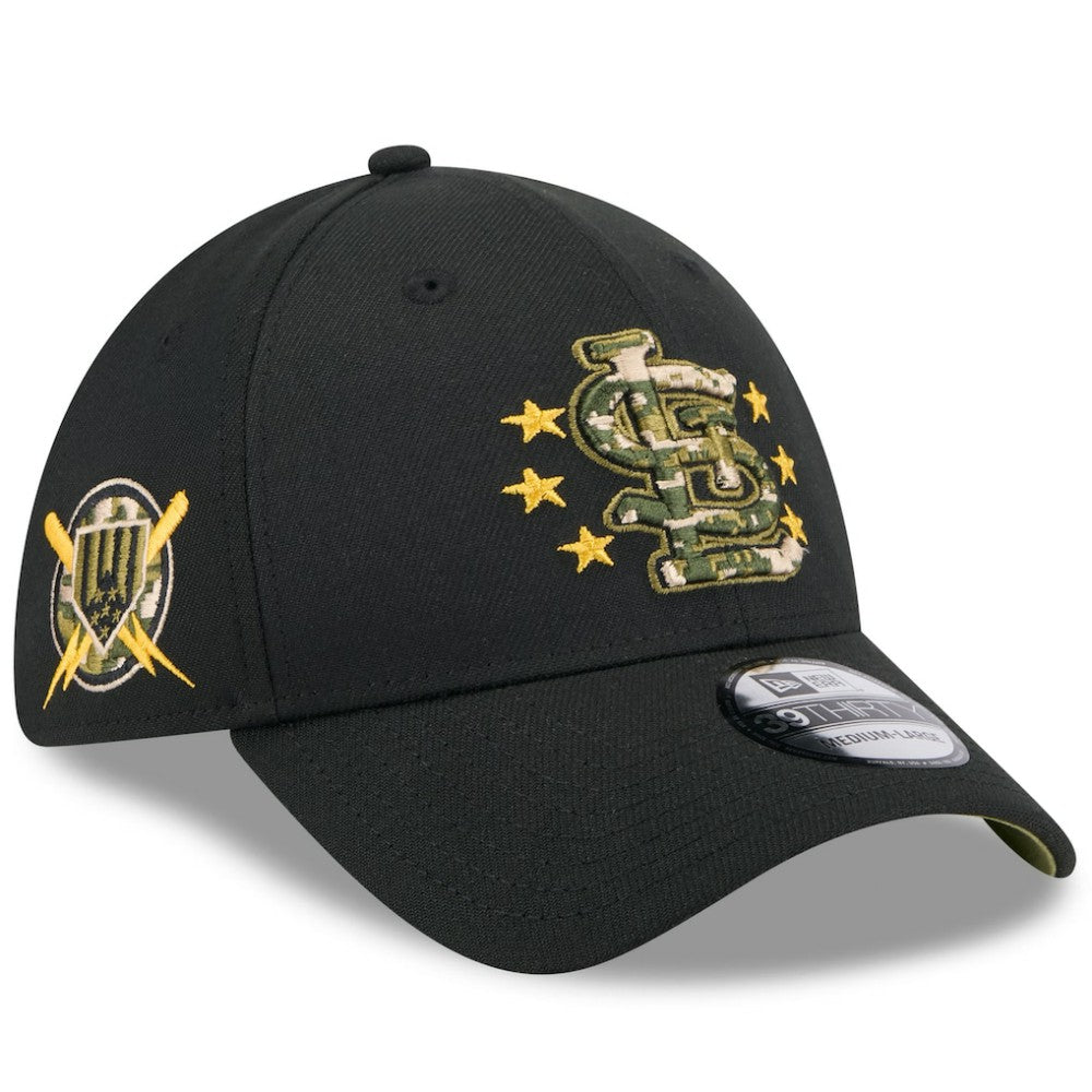 St. Louis Cardinals New Era 2024 Armed Forces Day 39THIRTY Flex Hat - Black Hats