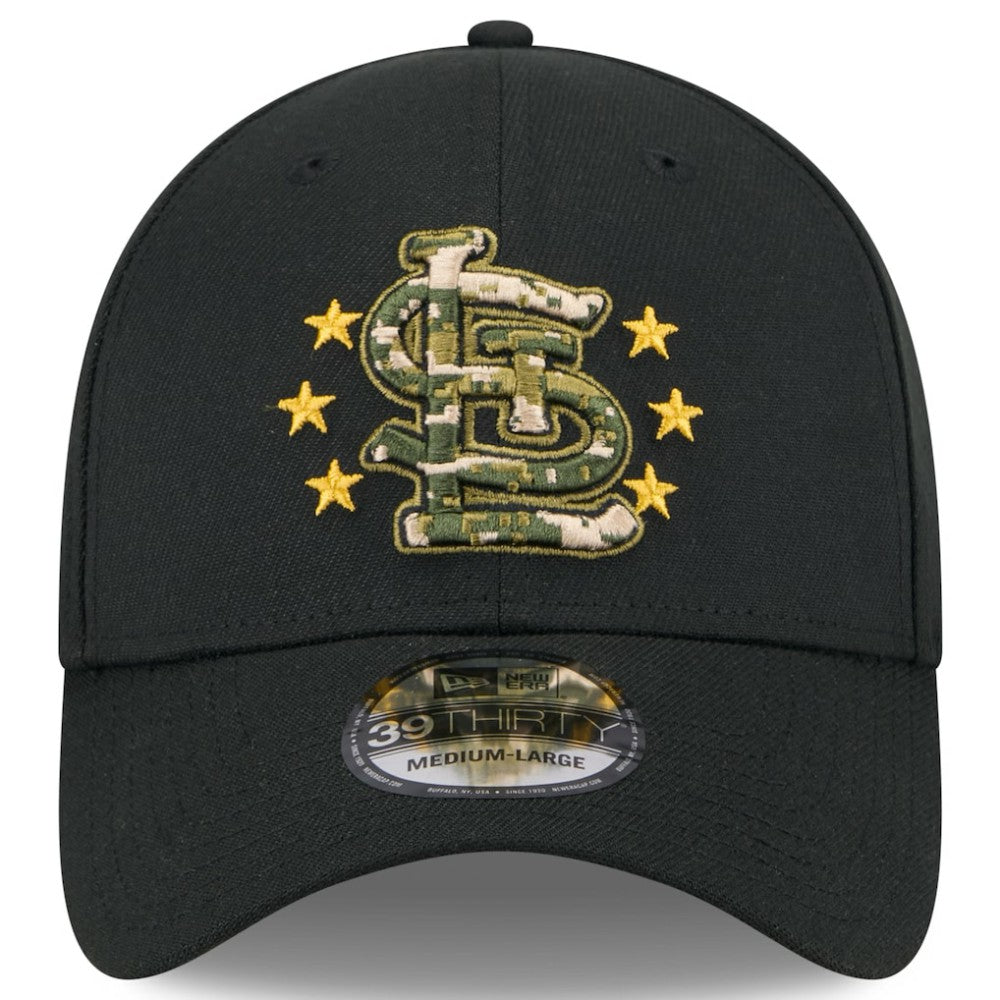 St. Louis Cardinals New Era 2024 Armed Forces Day 39THIRTY Flex Hat - Black Hats