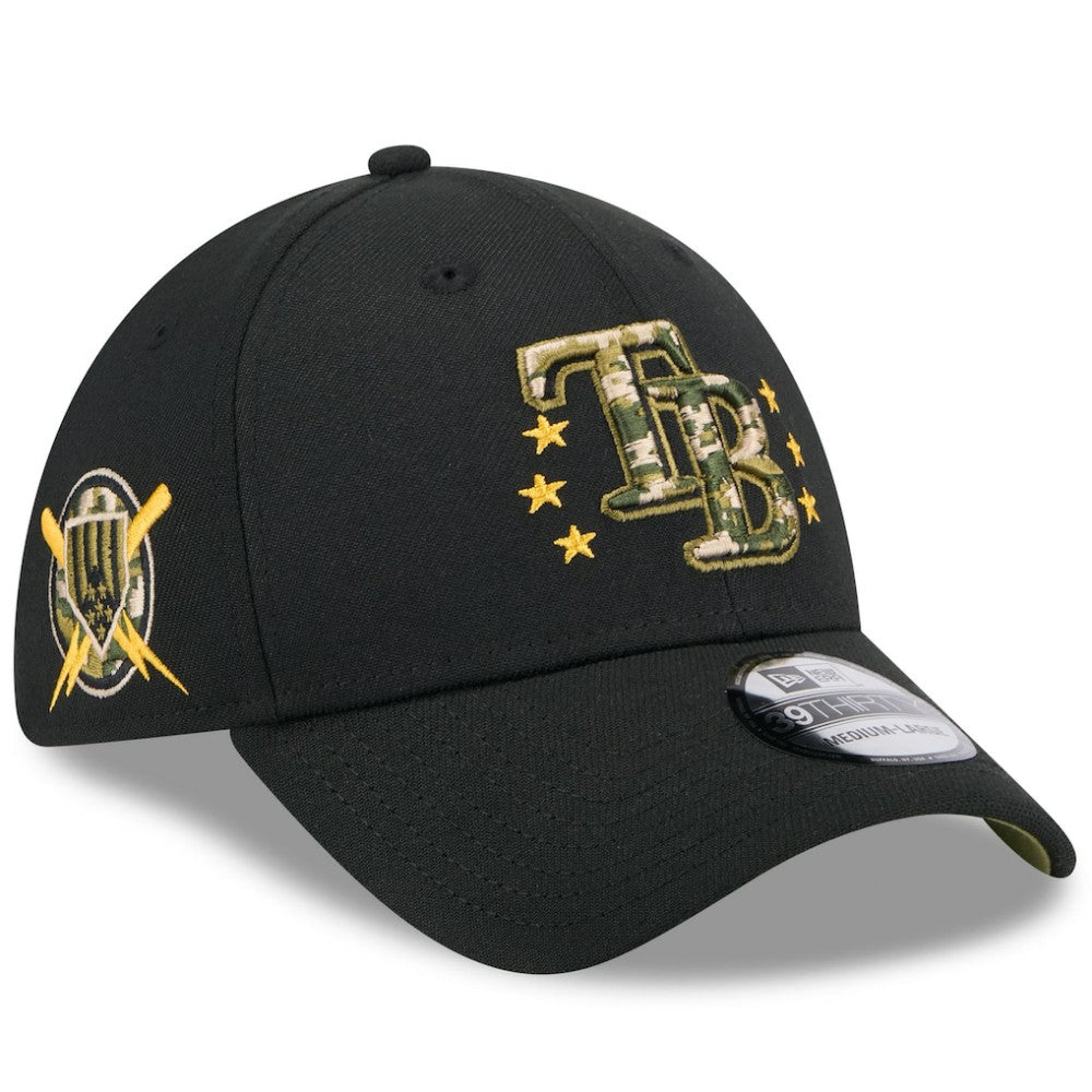Tampa Bay Rays New Era 2024 Armed Forces Day 39THIRTY Flex Hat - Black Hats