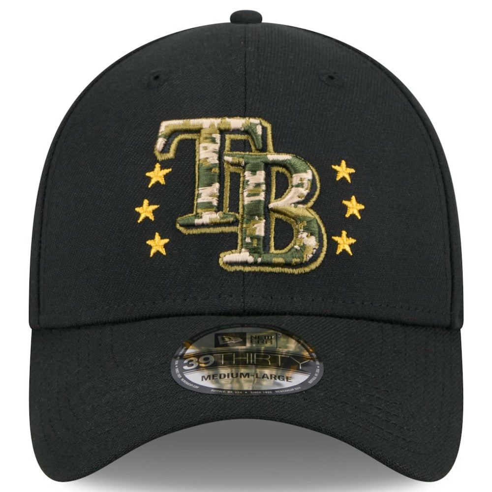 Tampa Bay Rays New Era 2024 Armed Forces Day 39THIRTY Flex Hat - Black Hats