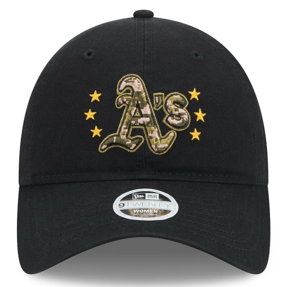 Athletics New Era Women's 2024 Armed Forces Day 9TWENTY Adjustable Hat - Black Hats