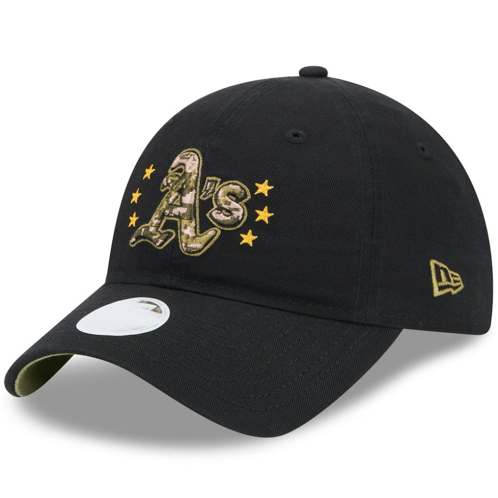 Athletics New Era Women's 2024 Armed Forces Day 9TWENTY Adjustable Hat - Black Hats