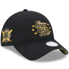 St. Louis Cardinals New Era Women's 2024 Armed Forces Day 9TWENTY Adjustable Hat - Black Hats