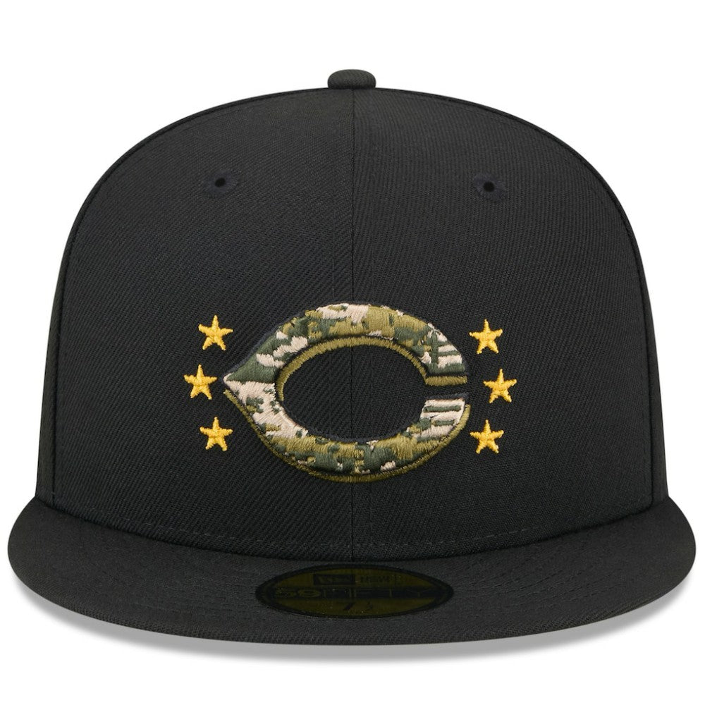 Cincinnati Reds New Era 2024 Armed Forces Day On-Field 59FIFTY Fitted Hat - Black Hats