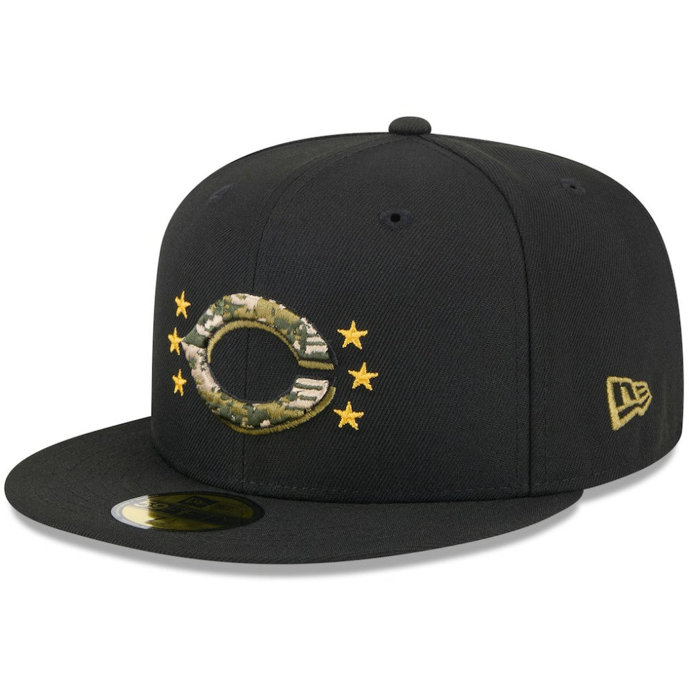 Cincinnati Reds New Era 2024 Armed Forces Day On-Field 59FIFTY Fitted Hat - Black Hats