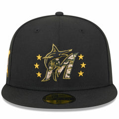 Miami Marlins New Era 2024 Armed Forces Day On-Field 59FIFTY Fitted Hat - Black Hats
