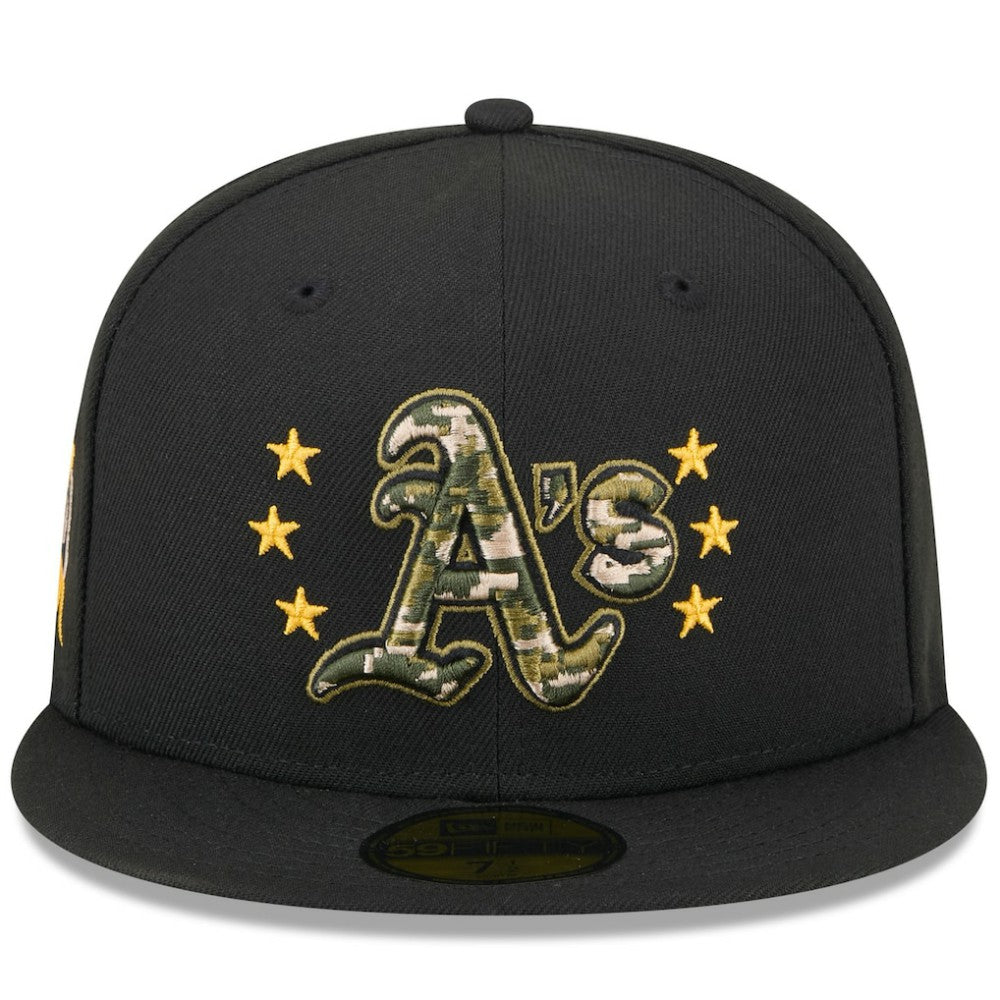 Athletics New Era 2024 Armed Forces Day On-Field 59FIFTY Fitted Hat - Black Hats