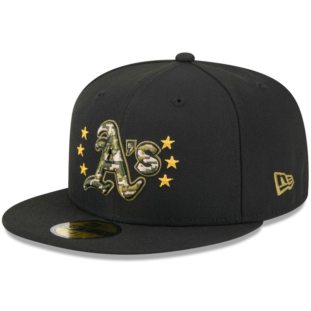 Athletics New Era 2024 Armed Forces Day On-Field 59FIFTY Fitted Hat - Black Hats