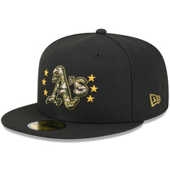 Athletics New Era 2024 Armed Forces Day On-Field 59FIFTY Fitted Hat - Black Hats