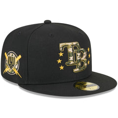 Tampa Bay Rays New Era 2024 Armed Forces Day On-Field 59FIFTY Fitted Hat - Black Hats
