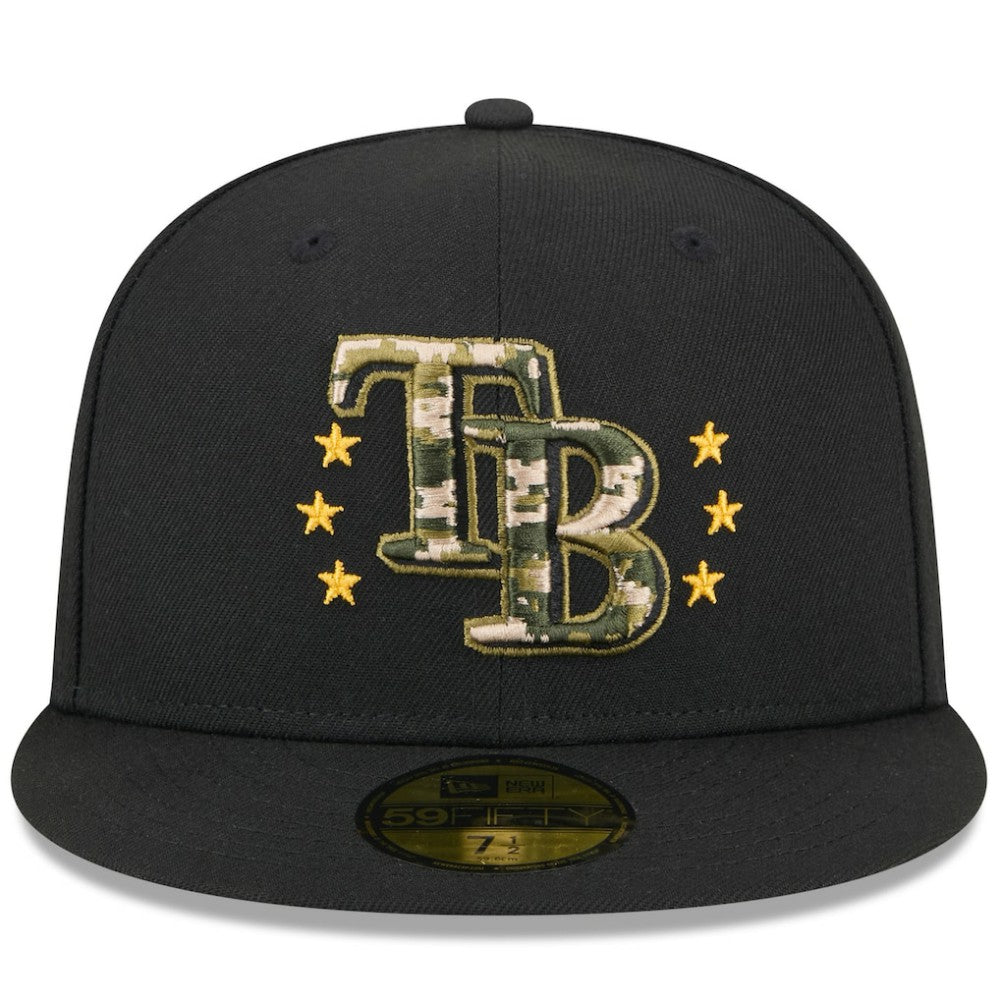 Tampa Bay Rays New Era 2024 Armed Forces Day On-Field 59FIFTY Fitted Hat - Black Hats