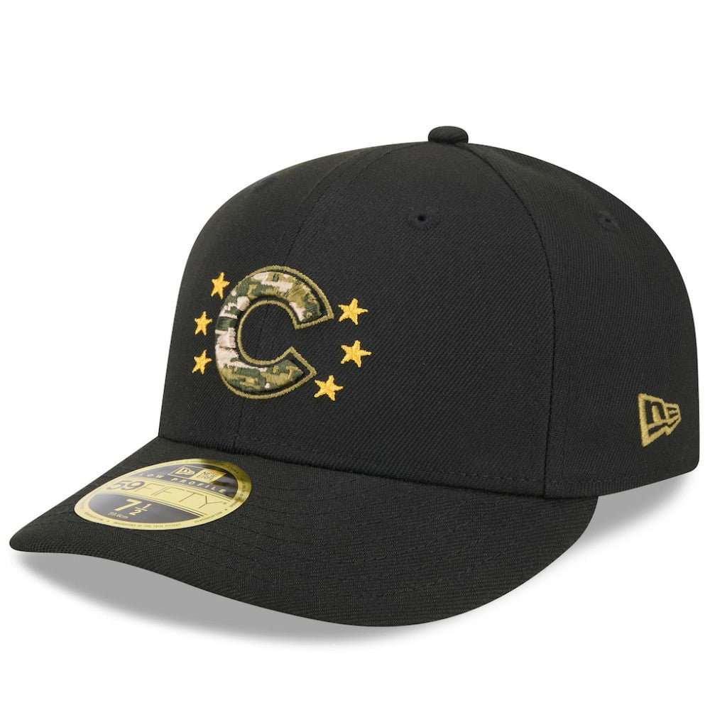 Chicago Cubs New Era 2024 Armed Forces Day Low Profile 59FIFTY Fitted Hat - Black Hats