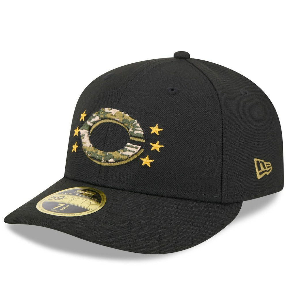 Cincinnati Reds New Era 2024 Armed Forces Day Low Profile 59FIFTY Fitted Hat - Black Hats