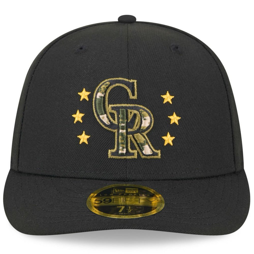 Colorado Rockies New Era 2024 Armed Forces Day Low Profile 59FIFTY Fitted Hat - Black Hats