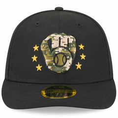 Milwaukee Brewers New Era 2024 Armed Forces Day Low Profile 59FIFTY Fitted Hat - Black Hats