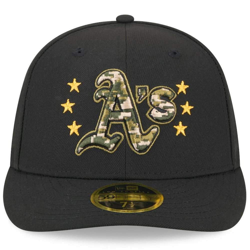 Athletics New Era 2024 Armed Forces Day Low Profile 59FIFTY Fitted Hat - Black Hats