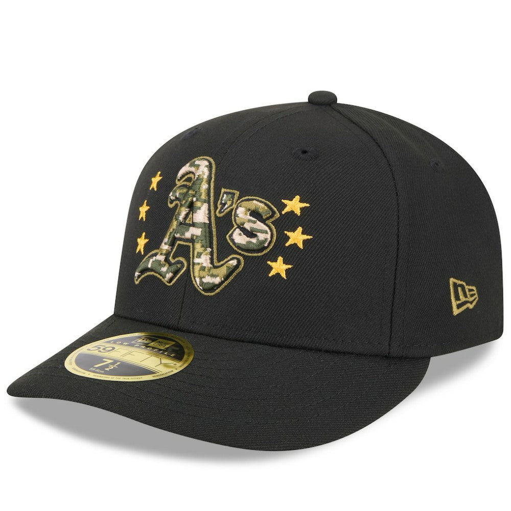 Athletics New Era 2024 Armed Forces Day Low Profile 59FIFTY Fitted Hat - Black Hats