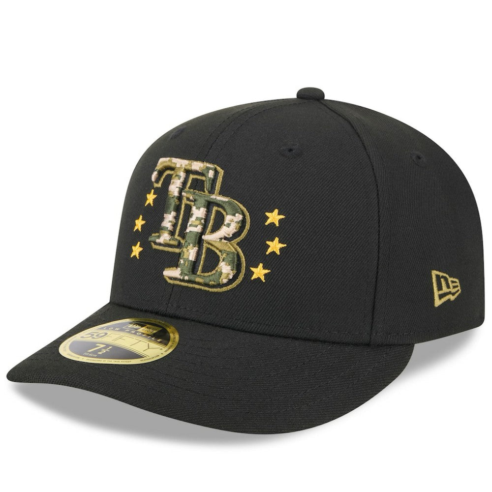 Tampa Bay Rays New Era 2024 Armed Forces Day Low Profile 59FIFTY Fitted Hat - Black Hats