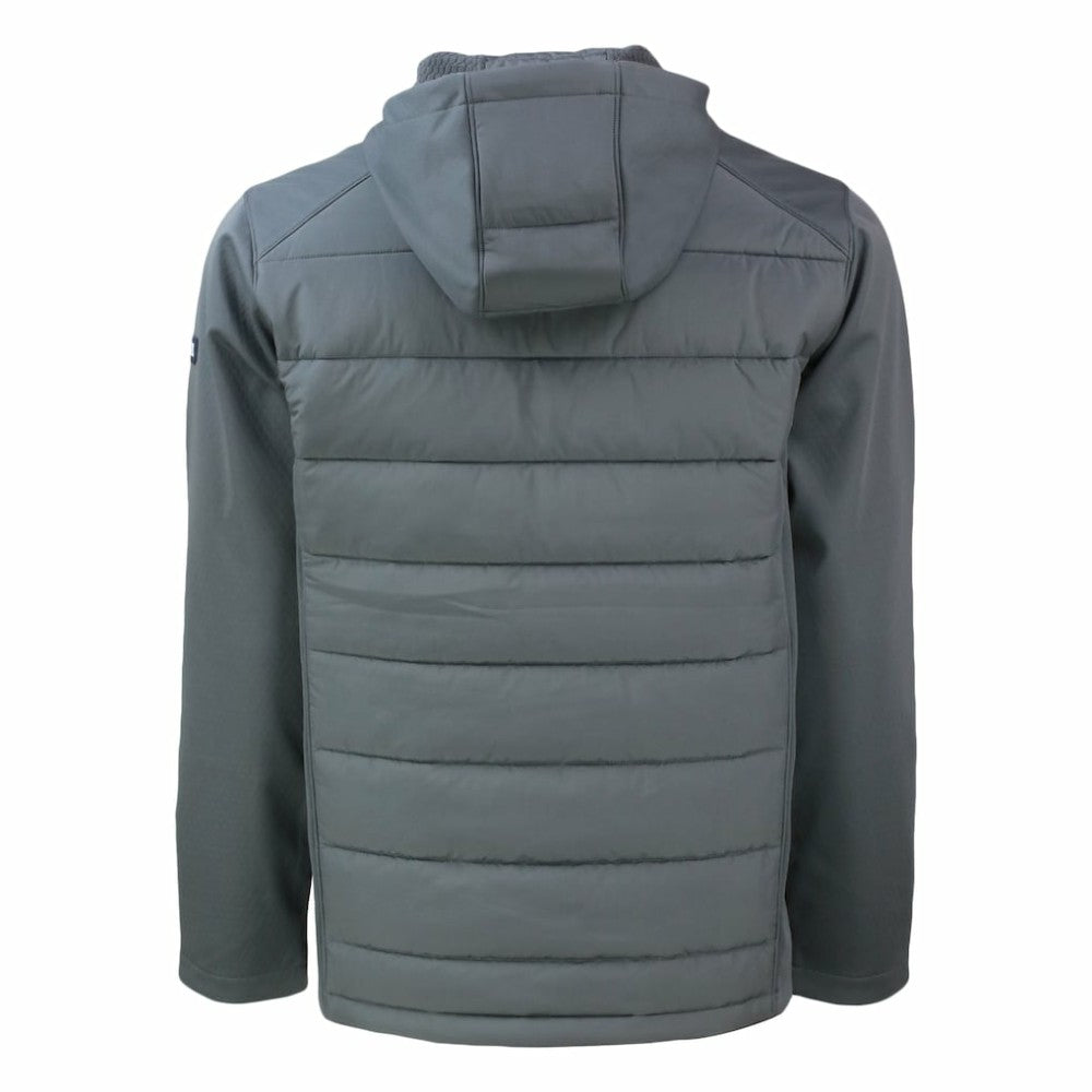 Detroit Tigers Cutter & Buck Big & Tall Evoke Hybrid Eco Softshell Recycled Full-Zip Hoodie - Gray Hoodies