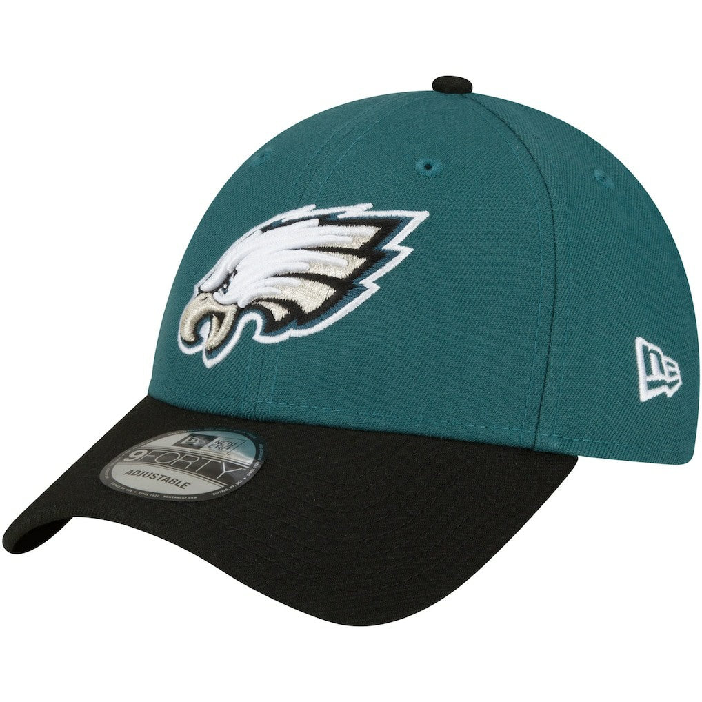 Philadelphia Eagles New Era The League Two-Tone 9FORTY Adjustable Hat Midnight Green/Black