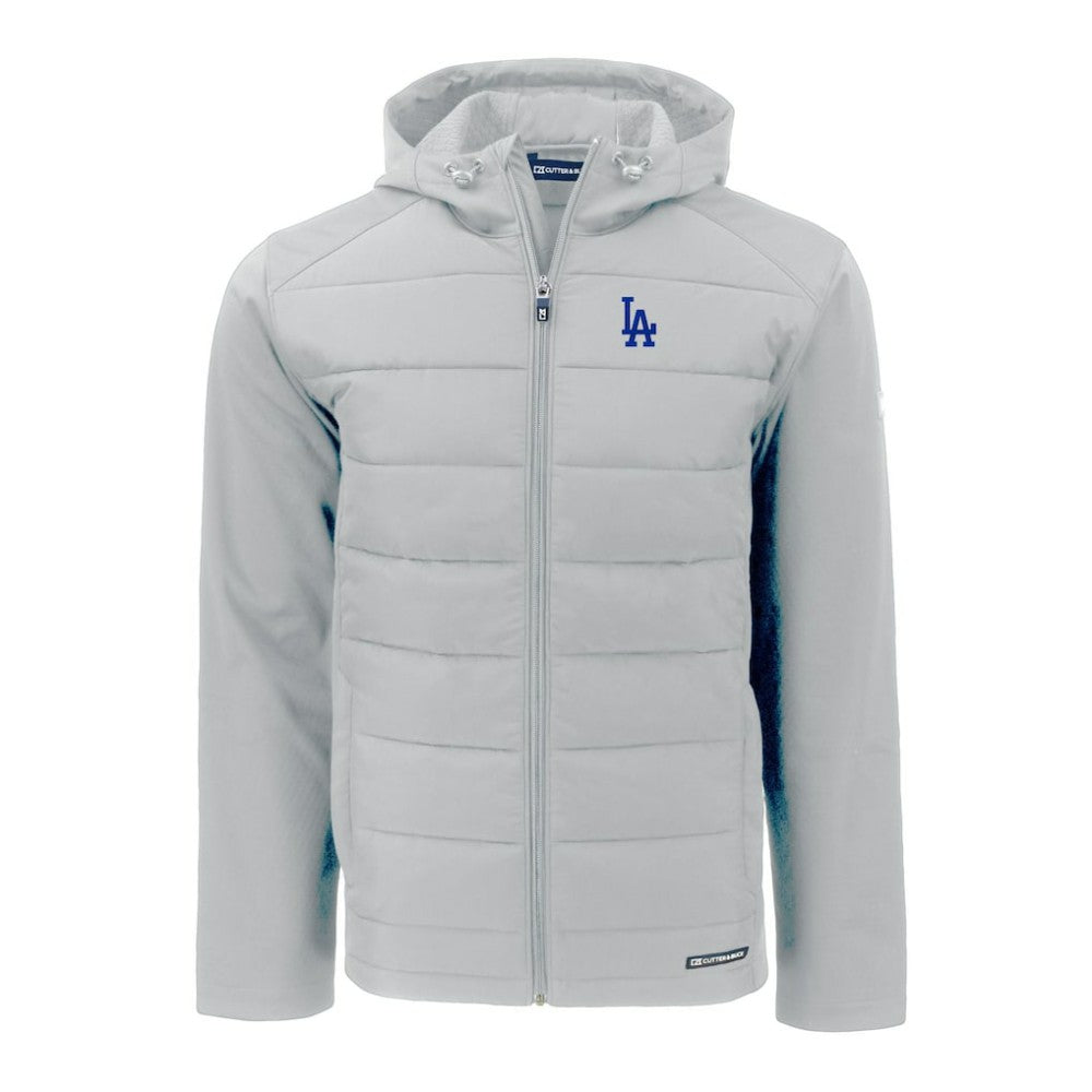 Los Angeles Dodgers Cutter & Buck Evoke Hybrid Eco Softshell Recycled Full-Zip Hoodie - Gray Hoodies