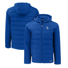 Los Angeles Dodgers Cutter & Buck Evoke Hybrid Eco Softshell Recycled Full-Zip Hoodie - Royal Hoodies