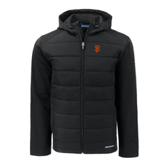 San Francisco Giants Cutter & Buck Evoke Hybrid Eco Softshell Recycled Full-Zip Hoodie - Black Hoodies