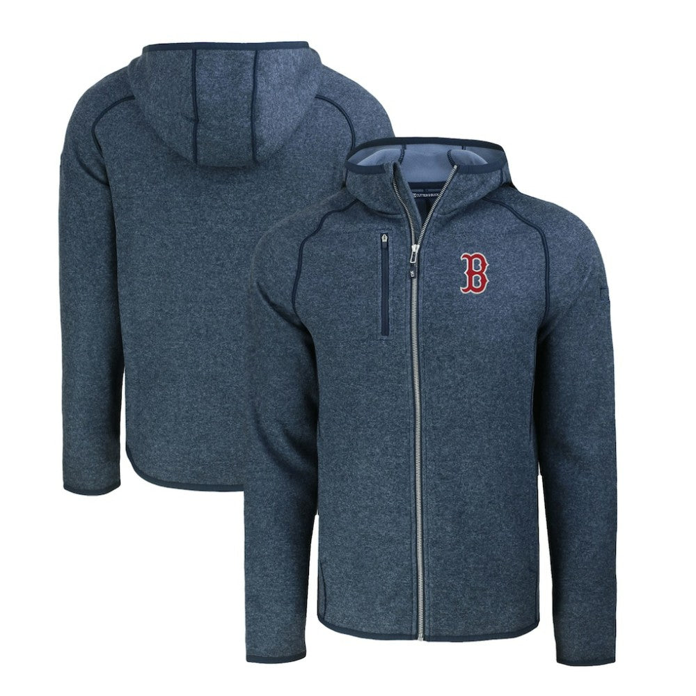 Boston Red Sox Cutter & Buck Mainsail Full-Zip Hooded Jacket - Heather Navy Jackets