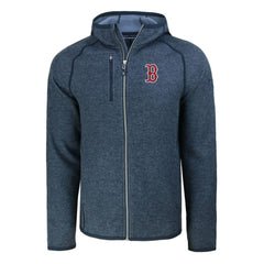 Boston Red Sox Cutter & Buck Mainsail Full-Zip Hooded Jacket - Heather Navy Jackets
