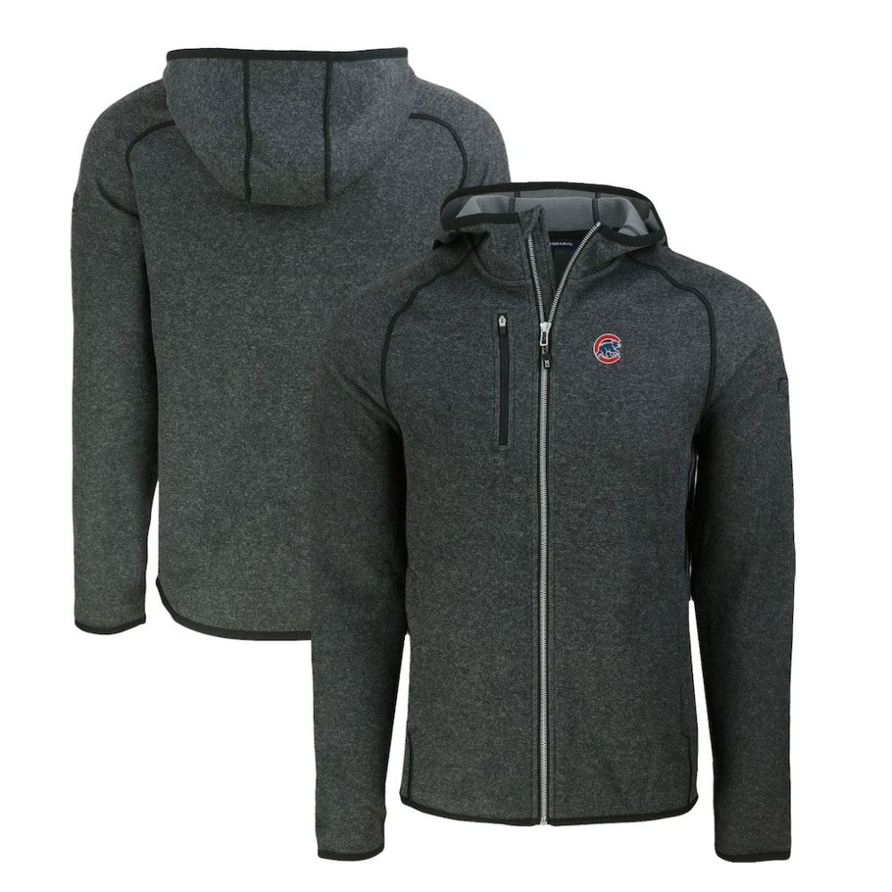 Chicago Cubs Cutter & Buck Mainsail Full-Zip Hooded Jacket - Heather Charcoal Jackets