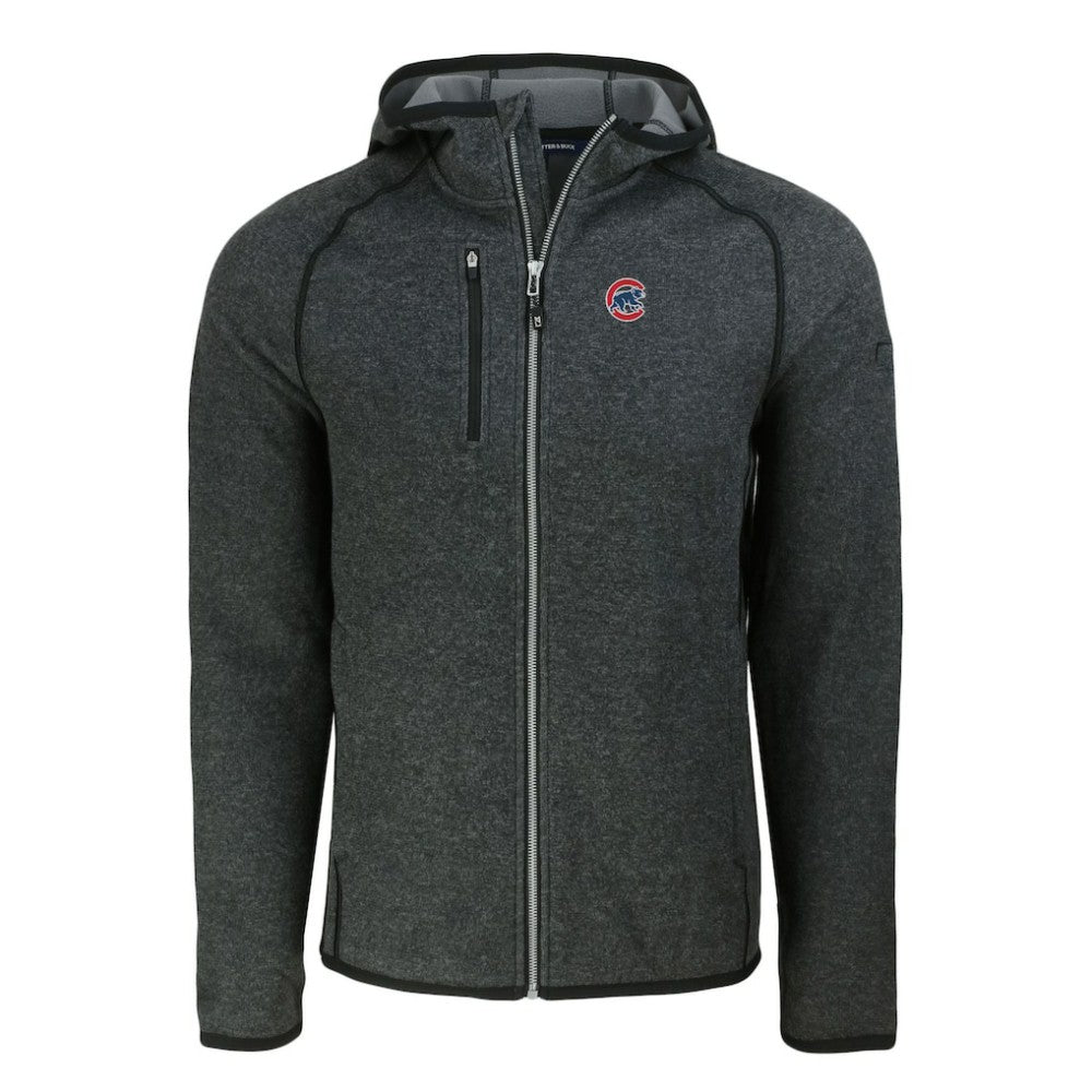 Chicago Cubs Cutter & Buck Mainsail Full-Zip Hooded Jacket - Heather Charcoal Jackets