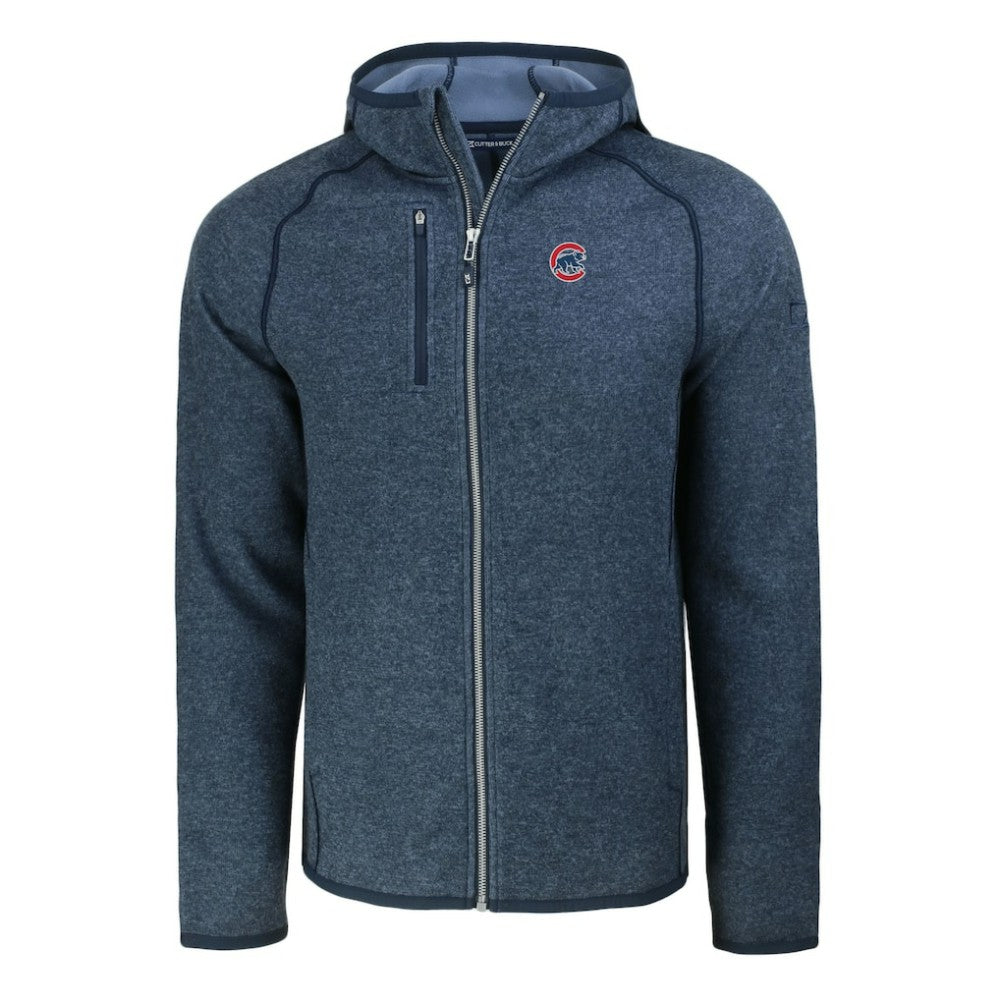 Chicago Cubs Cutter & Buck Mainsail Full-Zip Hooded Jacket - Heather Navy Jackets