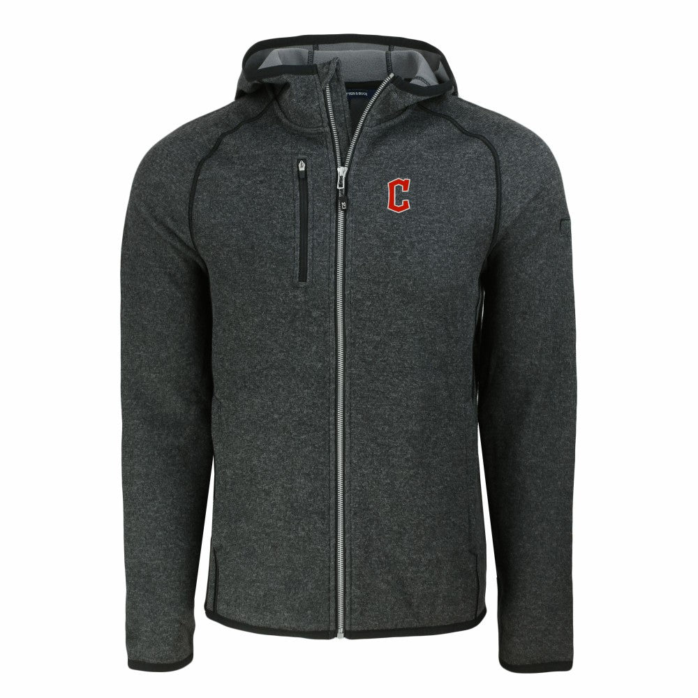 Cleveland Guardians Cutter & Buck Mainsail Full-Zip Hooded Jacket - Heather Charcoal Jackets