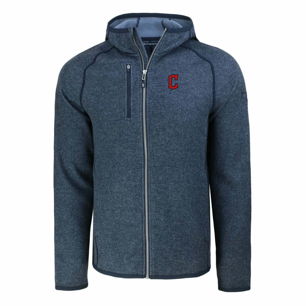 Cleveland Guardians Cutter & Buck Mainsail Full-Zip Hooded Jacket - Heather Navy Jackets