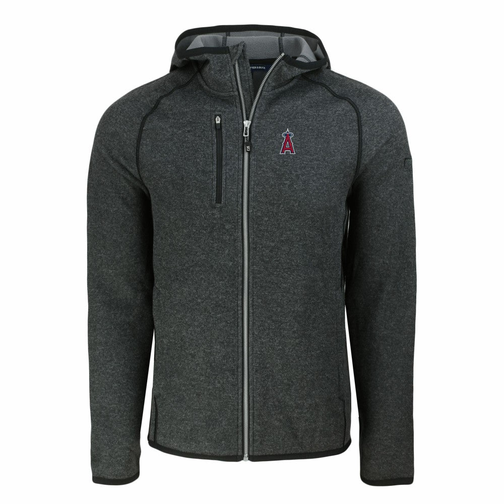 Los Angeles Angels Cutter & Buck Mainsail Full-Zip Hooded Jacket - Heather Charcoal Jackets