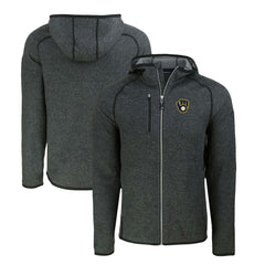 Milwaukee Brewers Cutter & Buck Mainsail Full-Zip Hooded Jacket - Heather Charcoal Jackets