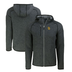 San Diego Padres Cutter & Buck Mainsail Full-Zip Hooded Jacket - Heather Charcoal Jackets