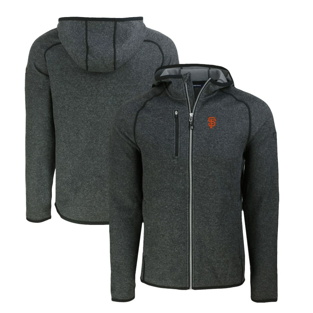 San Francisco Giants Cutter & Buck Mainsail Full-Zip Hooded Jacket - Heather Charcoal Jackets