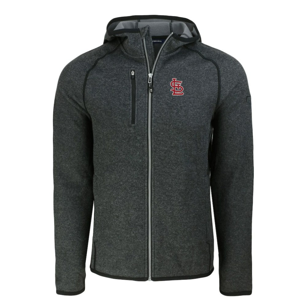 St. Louis Cardinals Cutter & Buck Mainsail Full-Zip Hooded Jacket - Heather Charcoal Jackets