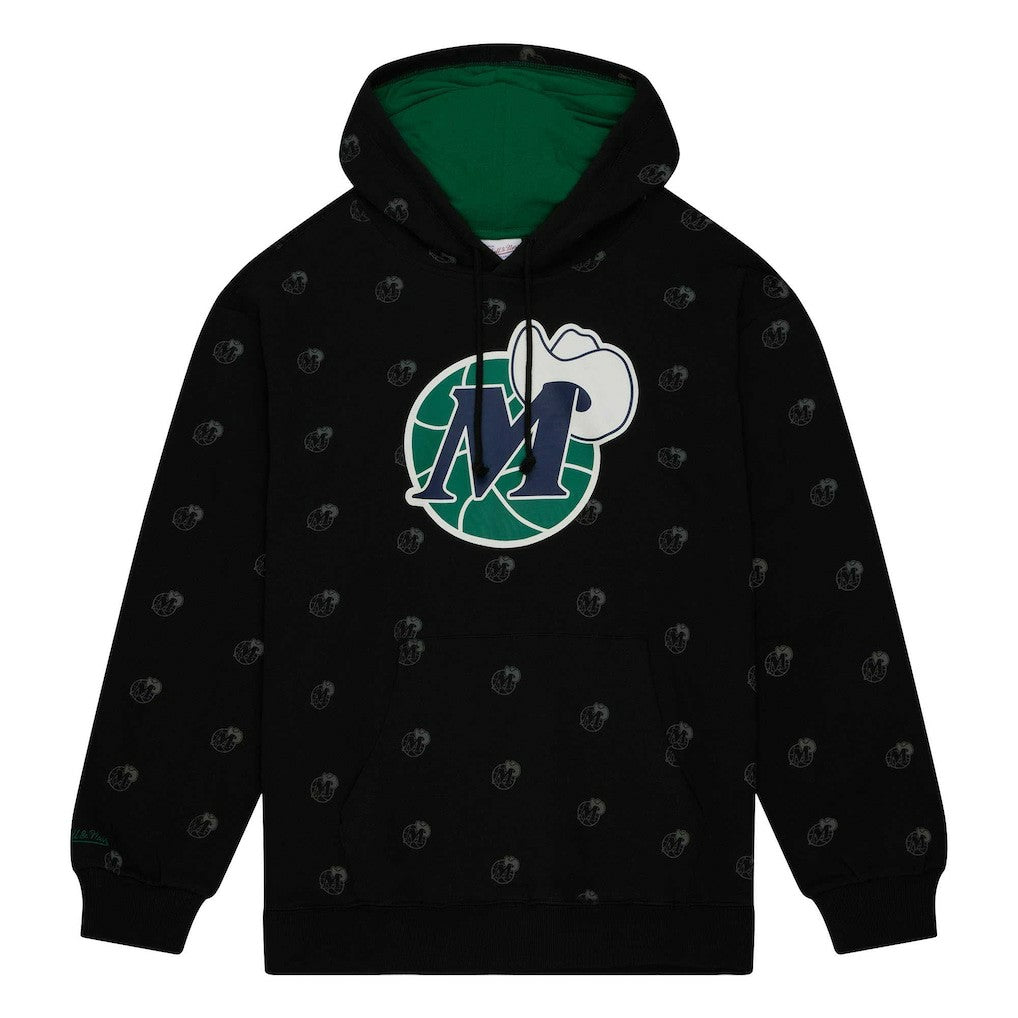 Dallas Mavericks Hardwood Classics Allover Print Pullover Hoodie Black