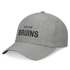 NHL Boston Bruins Fanatics Elements A-Frame Leather Strapback Hat - Heather Gray