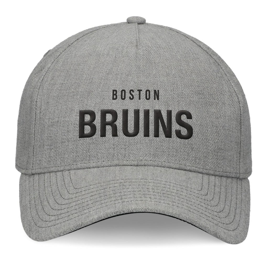 NHL Boston Bruins Fanatics Elements A-Frame Leather Strapback Hat - Heather Gray