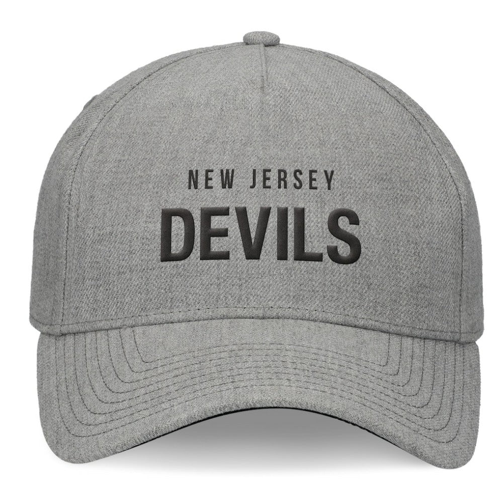 NHL New Jersey Devils Fanatics Elements A-Frame Leather Strapback Hat - Heather Gray