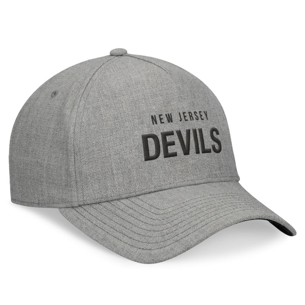 NHL New Jersey Devils Fanatics Elements A-Frame Leather Strapback Hat - Heather Gray