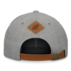 NHL New Jersey Devils Fanatics Elements A-Frame Leather Strapback Hat - Heather Gray