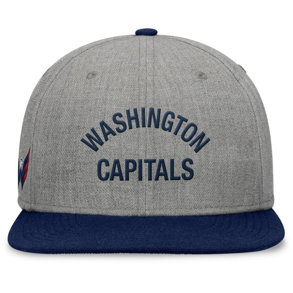 NHL Washington Capitals Fanatics Elements Flat Brim Leather Strapback Hat - Heather Gray