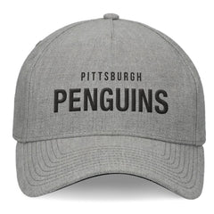 NHL Pittsburgh Penguins Fanatics Elements A-Frame Leather Strapback Hat - Heather Gray
