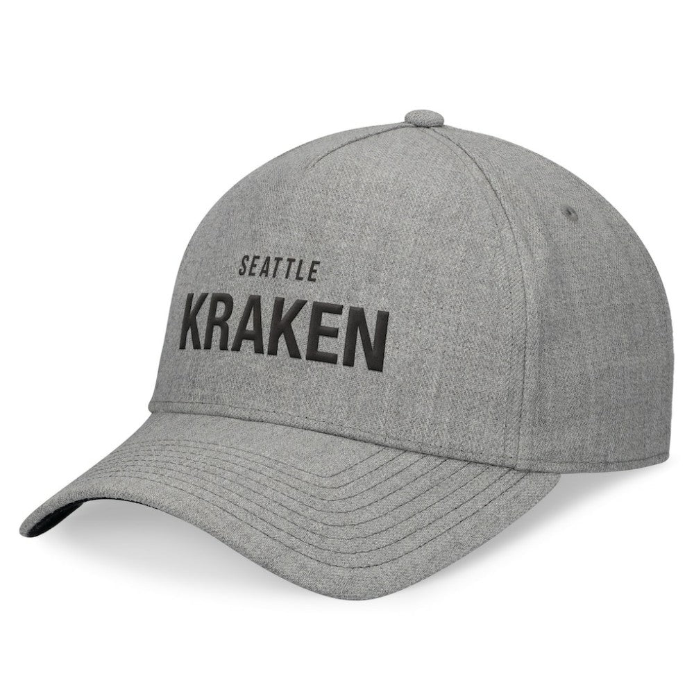NHL Seattle Kraken Fanatics Elements A-Frame Leather Strapback Hat - Heather Gray