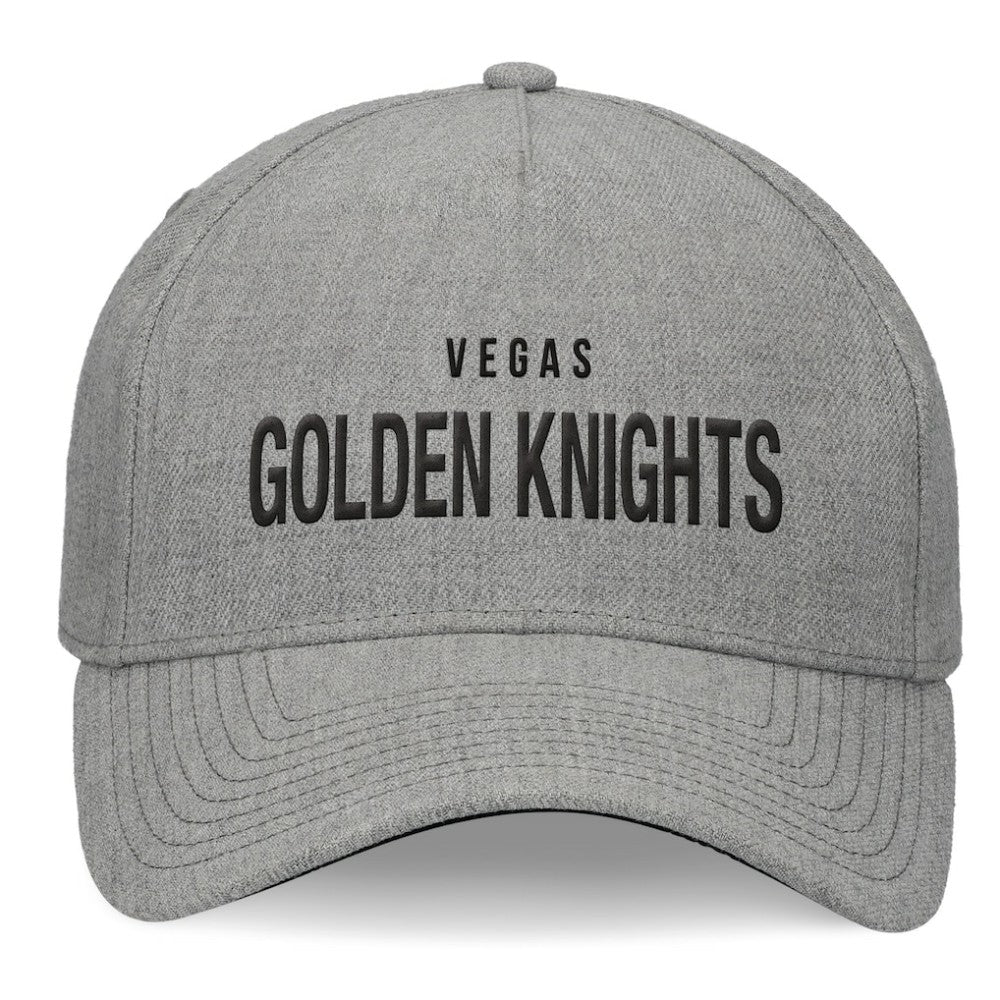 NHL Vegas Golden Knights Fanatics Elements A-Frame Leather Strapback Hat - Heather Gray